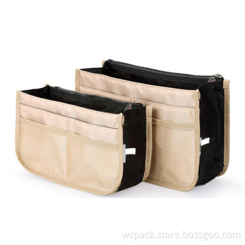 2016 OEM Dual Insert Multi-Function Travel Pouch Handbag-Makeup Tidy Organizer make up bag